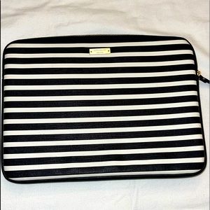Kate Spade Black Fairmont Stripe 13" Laptop Sleeve